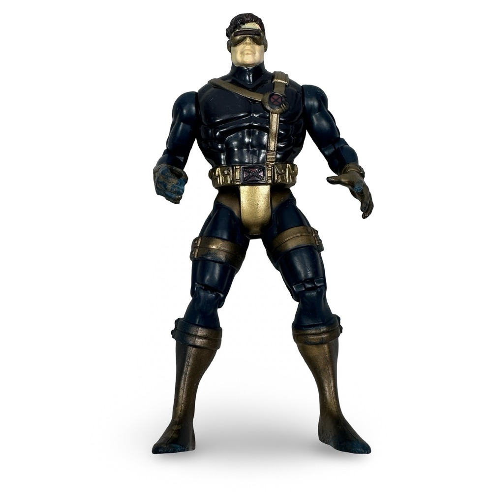 Vintage 1993 Marvel Toy Biz X-Men Cyclops Action Figure Navy Gold 5 Inch